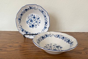 Pair Of Korean Blue And White Serving Bowls
