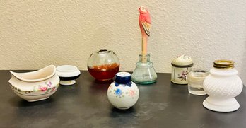 Lot Of Small Glass And Ceramic Vases And Trinkets