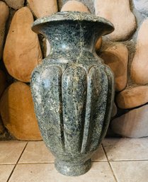 Heavy MarbleStone Vase Urn Green Tone