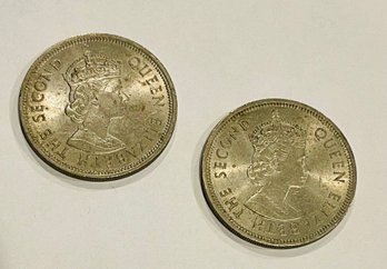 2 Queen Elizabeth Hong Kong Coins 1975-1976