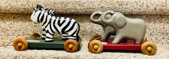 Vintage 1997 And 2002 Noahs Ark Series Workshops Of Gerald Henn  Zebra And Elephants