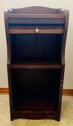 Vintage Wood Shelf And Drawer Unit