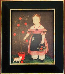 Little Girl In Lavender Framed Canvas