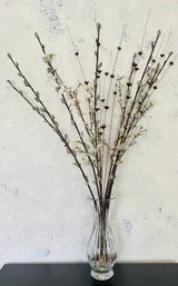 Decorative Chrysanthemum Branches In Glass Vase