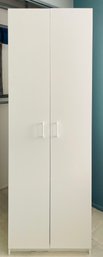 Tall White Four Shelf Storage Cabinet