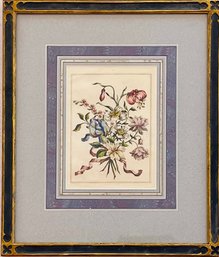 Antique Botanical Flower Woodcut On Paper
