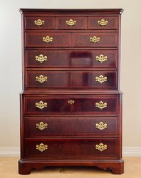 Drexel Solid Mahogany Chest Of Drawers With Dovetail Drawers And High Gloss Finish