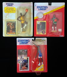 2 NBA Starting Line Up Sports Superstar Collectible Figures & 1 Legends Collection All-Time Sports Greats