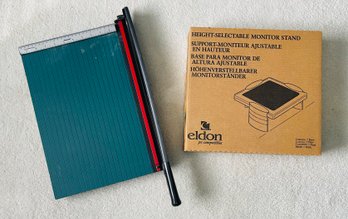 Eldon Height Selectable Monitor Stand And Premier Paper Cutter