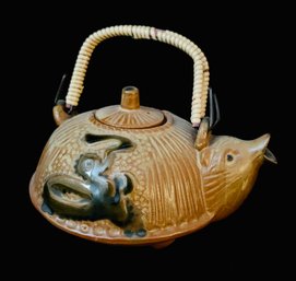 Vintage Bunpuku Chagama Earthenware Tea Kettle