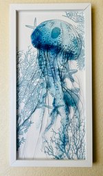 Teal Jellyfish Shadowbox Wall Art