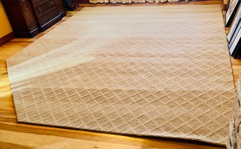 Custom Made Woven Cream Colored Large Dining Room Rug