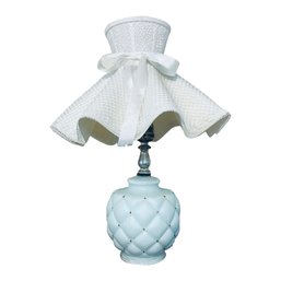 Glass Vanity Lamp With Plastic Ruffled Shade