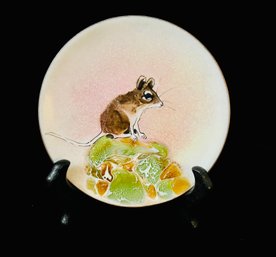 Signed Norman Brumm Field Mouse Enamel On Copper Plate