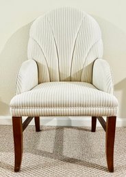 Beautiful Cream Striped Arm Chair