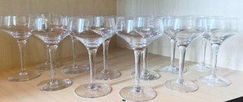 Collection Of Clear Martini Drinking Glasses