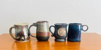 Lot Of Assorted Clay And Stone Coffee Mugs