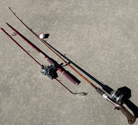 Berkley Cherrywood And Shakespeare Wonder Rod Fishing Poles