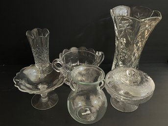 Set Of Mixed Glassware/Crystal Dishes And Vases