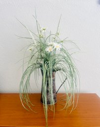 Decorative Tall Grass And Daisy Table Plant