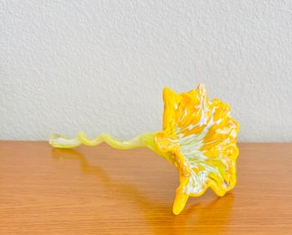 Hand Blown Yellow Lily Table Decor