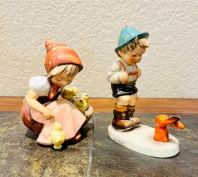 Pair Of Hummel Village Children Figurines