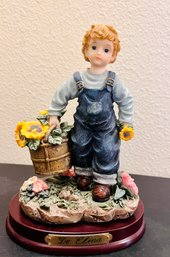 Adeline Collection Young Boy With Pail Of Flowers