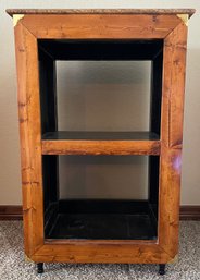 Handcrafted Stained Wood Cube Bookshelf