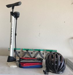 Bike Necessities, Incl. Bike Hanger, Medium Sized Helmet And Tire Inflator