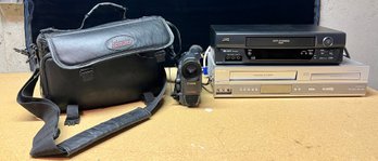 Cannon Camcorder W/ Phillips VHS/DVD Player & JVC VHS Player