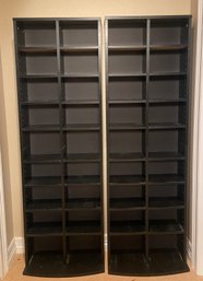 Two Composite Wood CD Storage Shelves