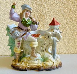 Vintage German Bisque Hunter Figurine Planter
