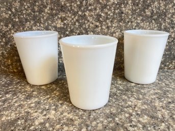 Set Of Three Small Milk Glass Cups