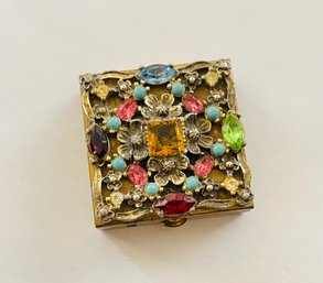 Multi Color Stone Embellished Pill Box