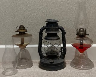 Lot Of Vintage Oil Lamps