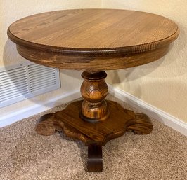 American Classical Style Solid Wood Pedestal Center Table