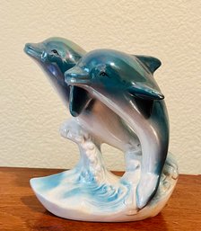 Ceramic Dolphin Pair Figurine