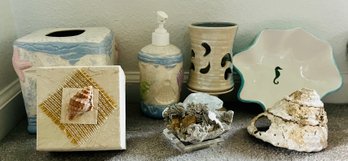 Variety Of Seashell Bathroom Decor