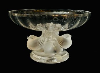 Lalique France Frost Crystal Nogent Compote Bowl