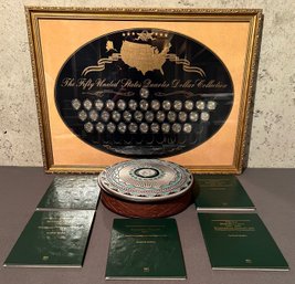 Danbury Mint Native American Golden Dollar Collection And Quarter Dollar Collection In Frame
