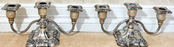 Lot Of 2 Poole Silver Co. Old English Sliverplate Candle Holders