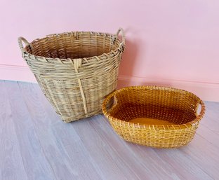 Lot Of 2 Weave Baskets