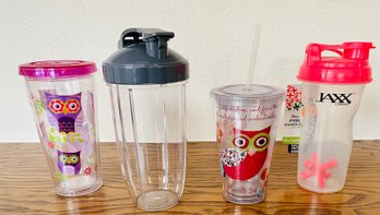 Assortment Of Plastic Shaker Cups And Tumblers