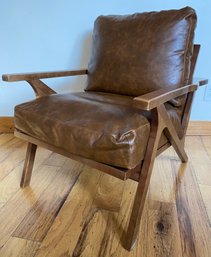 Chairus Leather Accent Chair Mid Century Modern  2 Of 2