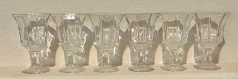 Set Of 6 Pressed Glass Goblets
