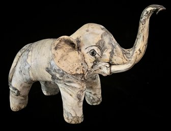 Cool Handmade Oyster Shell Mid-century Elephant Sculpture