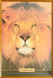 Courage Lion Face Poster Print