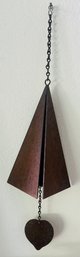 Mid Century Minimalist Pyramid Iron Wind Chime Paolo Soleri Style