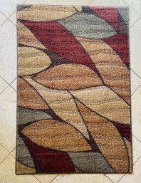 Small Area Rug With Leaf Design
