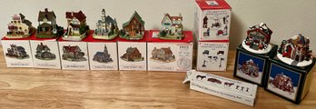 Liberty Falls Collectible Mini Buildings W/ 2 Crystal Falls Christmas Village Buildings